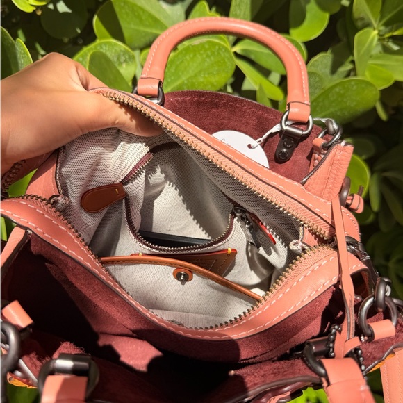 Coach Pink and Orange Floral Satchel - Picture 2 of 8